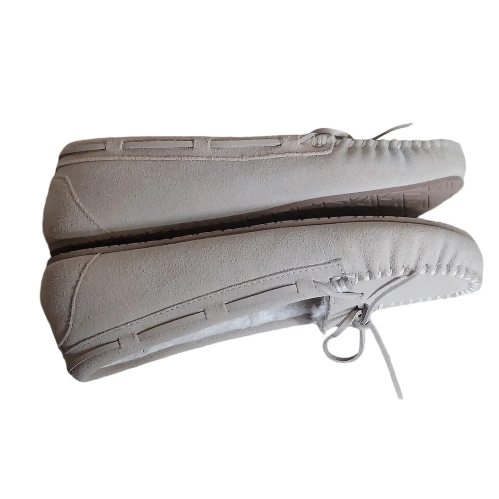 Minnetonka Moccasin Suede Faux Fur Lined Slippers‎ Women's - Picture 12 of 16